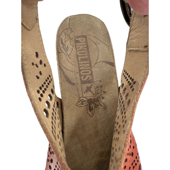 Pikolinos Benissa 868-9342 Womens Leather‎ Peep-Toe Wedge Sandals Size 10 - Picture 6 of 9